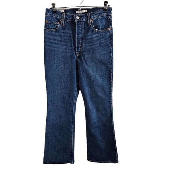 High Rise Levis Ribcage Boot Blue Jeans - Picture 1 of 10